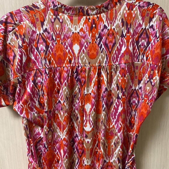 New Directions Petite Medium Pattern Dress NWT Orange and Pink - Picture 16 of 16